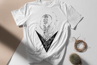 create a professional custom t shirt design for your brand