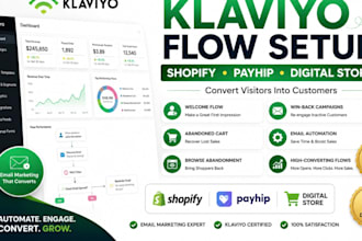klaviyo flow setup digital store payhip website shopify store setup product