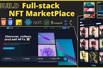 develop nft marketplace with minting, auction, and staking features