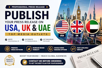 publish your press release on USA, UK and uae media
