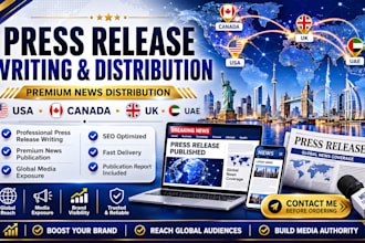 write and distribute your press release to premium USA canada UK uae news