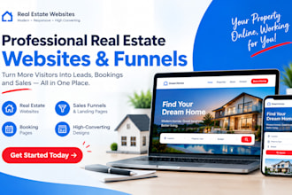design real estate sales funnel, website, landing, sales page