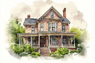 do watercolor house painting
