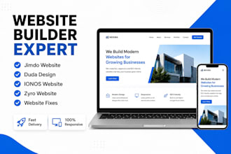 design or fix jimdo duda ionos and zyro website