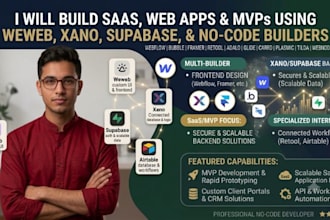 build website saas web application using weweb xano supabase webflow airtable