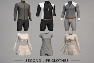 design custom second life mesh clothing outfit for your avatar