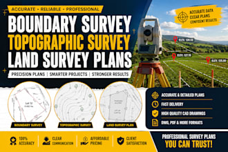 provide boundary survey, topographic survey and land survey plans