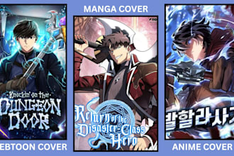 draw anime manga webtoon cover light novel, manhwa anime, webtoon manga artist