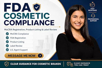 register fda cosmetics for mocra product listing and label review