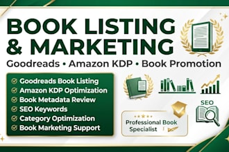 create or optimize netgalley, goodreads and amazon kindle book listing