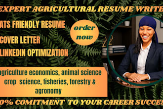 do a professional agricultural resume and framing