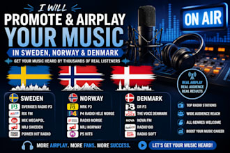 market your music to sweden norway denmark radios
