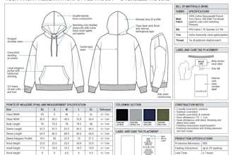 clothing tech pack flat sketch mockup of apparel brand for manufacturers
