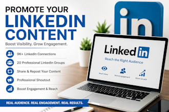 share repost shoutout and promote your linkedin content to 500k engaged audience