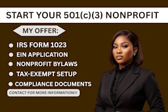 form your 501c3 nonprofit, write business plans and prepare irs documents fast
