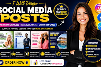 design social media post instagram carousel facebook post design canva templates
