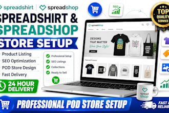 setup and product listing of spreadshirt and spreadshop