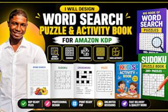 create word search puzzle book, sudoku, crossword puzzle book for amazon kdp