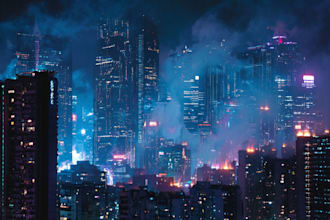 design a cyberpunk scifi futuristic city