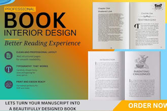 design a professional book layout and book interior for amazon KDP