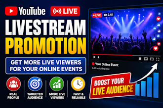 promote youtube livestreams for online events to reach a targeted live audience
