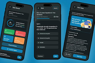 develop exam preparation app, quiz app and edtech app