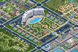 design wayfinding map custom maps for hotel campuses, parks resort and business