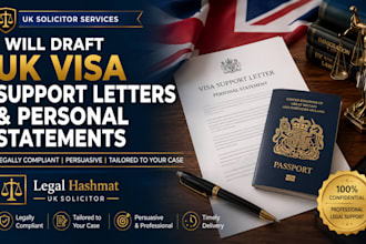 draft UK visa support letters and personal statements as a UK solicitor