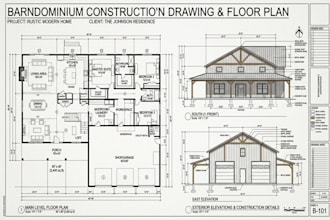 draw custom barndominium floor plans, site plans and construction drawing