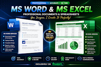 do expert ms word formatting, data entry, and excel spreadsheet work