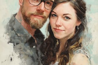 draw a beautiful couple portrait