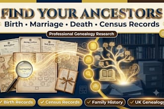 find birth, marriage, death and census records for your ancestors