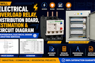 electrical overload relay, distribution board, estimated and circuit diagram