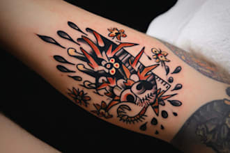 design a meaningful tattoo concept with creative illustation