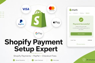 set up shopify payment gateways, paypal, and checkout settings