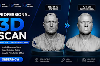 repair 3d scan, fix mesh, clean stl and prepare for 3d printing