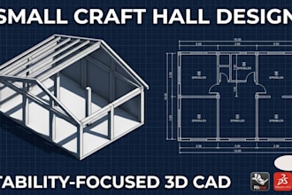 design small craft hall design with stability focused 3d cad in rhino solidworks