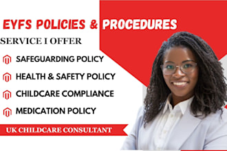 create eyfs policies, safeguarding and childcare procedures