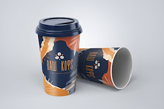 design modern paper cup, coffee cup and takeaway cup design