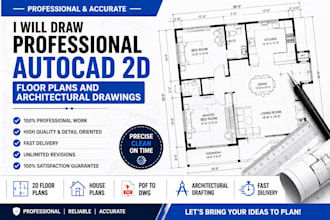 draw professional autocad floor plans