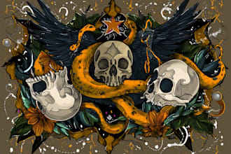 create awesome vintage, hand lettering, victorian and tattoo