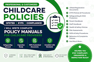 write ofsted childcare policies eyfs compliance manuals safeguarding documents