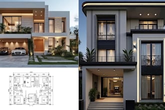 draw architectural 2d floor plan house design elevation furniture layout
