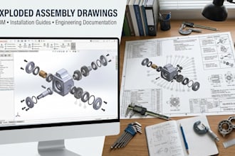 create exploded view assembly drawings with bom and installation guides
