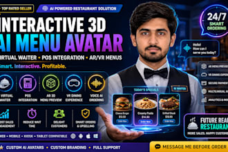 build interactive 3d ai menu avatar pos integration virtual waiter ar VR menu