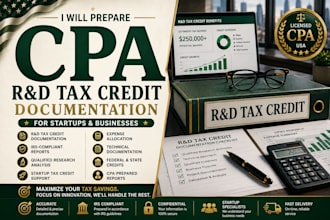 prepare CPA r and d tax credit documentation for startups and businesses
