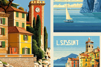 design vintage, retro, and modern travel posters