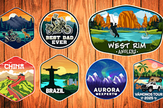 create custom patch badge sticker  logo design