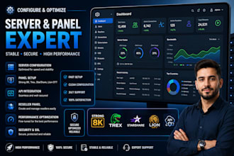 configure and optimize iptv server, strong 8k, trex, starshare, lion ott, api