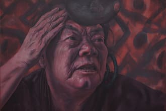 design an expressive oil painting artwork for your creative